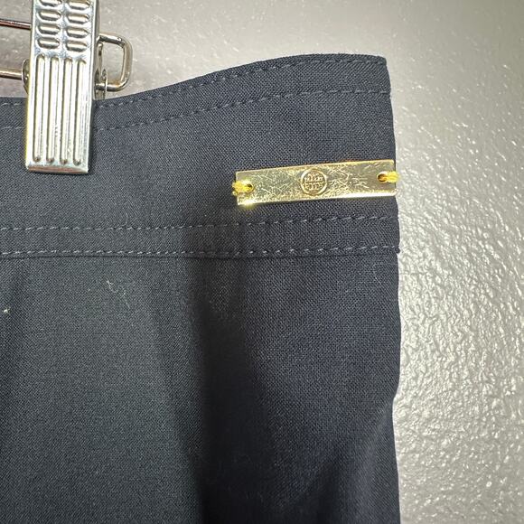 Tory Burch Azalea Pants Size 16 Wool Blend Navy Blue Slim Leg Ankle Stretch - Picture 3 of 7